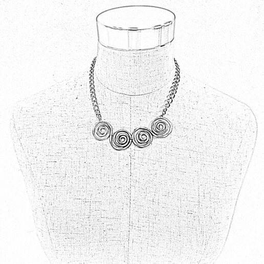 Artigiana Fiorentina Bigiotteria- collana ottone stampato e nichelato