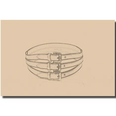 CINTURA CORSETTO IN PELLE CON TRIPLA FIBBIA