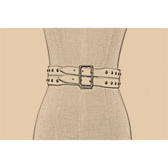 CINTURA DOPPIA IN PELLE BORCHIATA