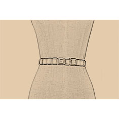 CINTURA IN PELLE SAGOMATA CON BORCHIE QUADRATE