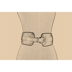 CINTURA IN PELLE BOMBATA